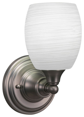1-Light Wall Sconce, Brushed Nickel/White Linen
