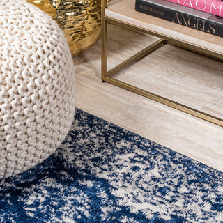 Soleiman Modern Persian Area Rug, Navy, 2'x10'