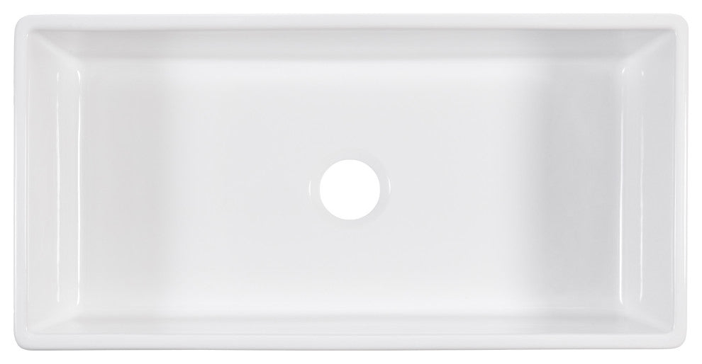 Austen Crisp White Fireclay 36" Single Bowl Farmhouse Undermount Kitchen Sink