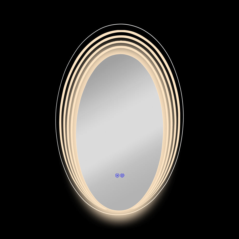 Luminosity Back Lit Oval Touchscreen Led Mirror 36" Height