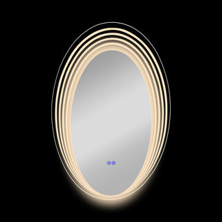 Luminosity Back Lit Oval Touchscreen Led Mirror 36" Height