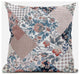 18" White Pink Floral Zippered Suede Throw Pillow