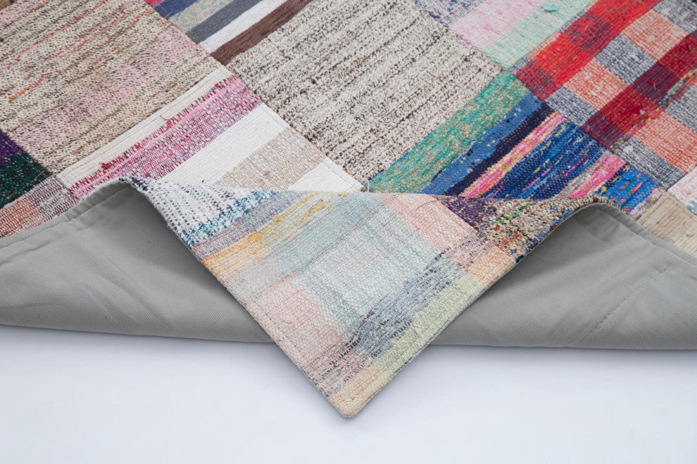 Rug N Carpet - Handmade Anatolian 6' 7'' x 9' 9'' Vintage Patchwork Kilim Rug