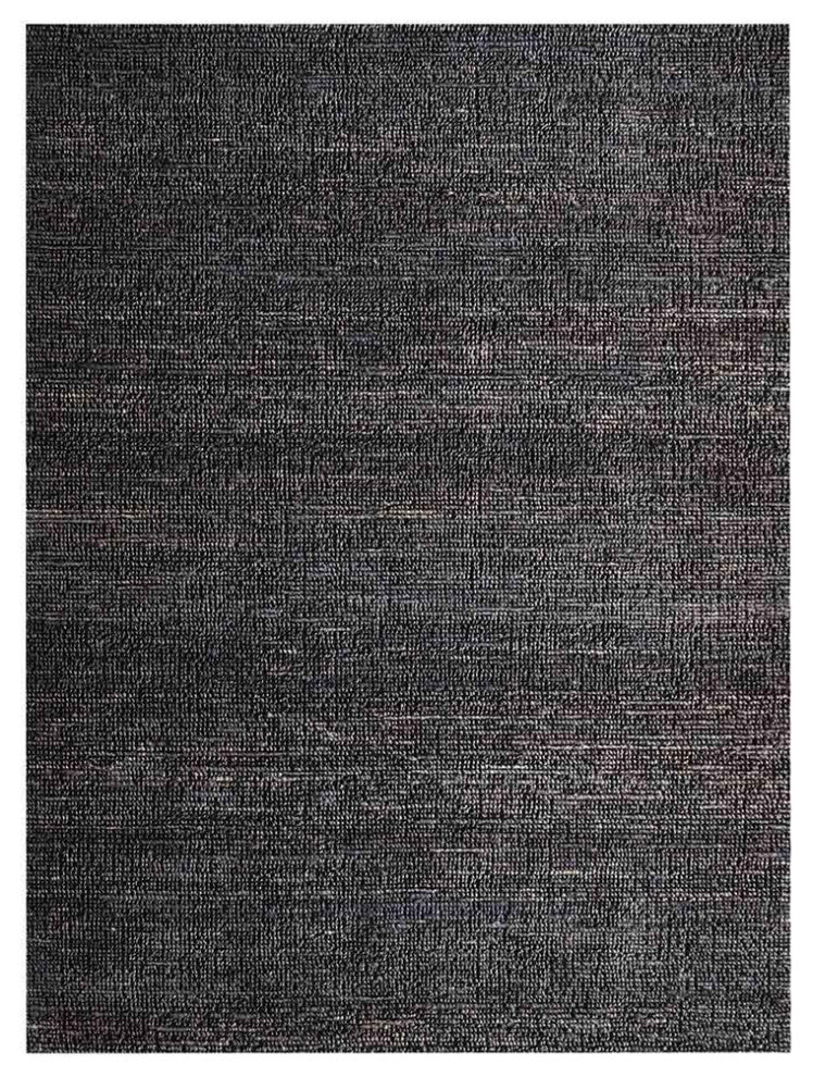 HAND WOVEN JUTE ECO-FRIENDLY SOLID AREA RUGS, Charcoal, Solid, Outdoor Indoor, [Rectangle] 5'x8'