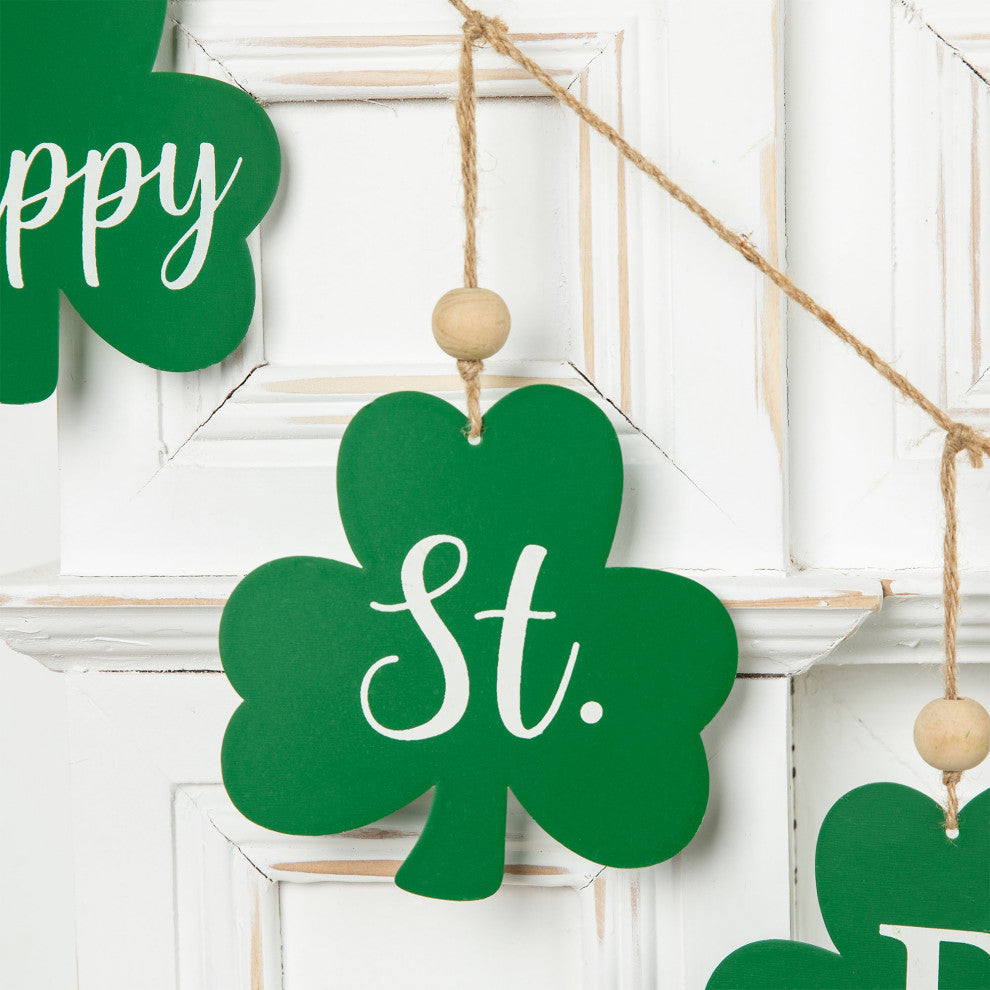 6' Metal Shamrocks Garland