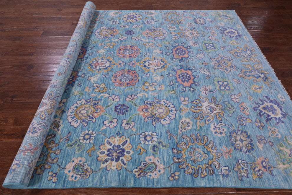 Handmade Turkish Oushak Wool Rug 7' 11" X 10' 2" - Q15586