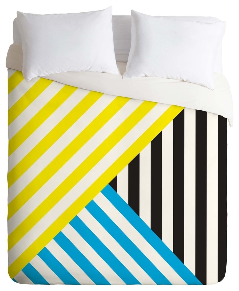 Deny Designs Three Of The Possessed Wave TriColour Duvet Cover - Lightweight