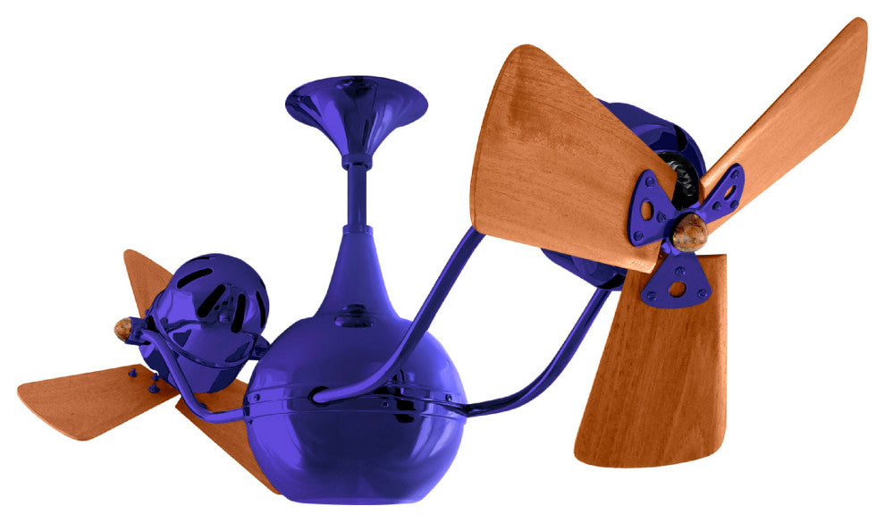 Vent Bettina Rotational Ceiling Fan With Mahogany Blades, Blue