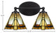 Capri 2-Light Bath Bar, Matte Black/Zion Art