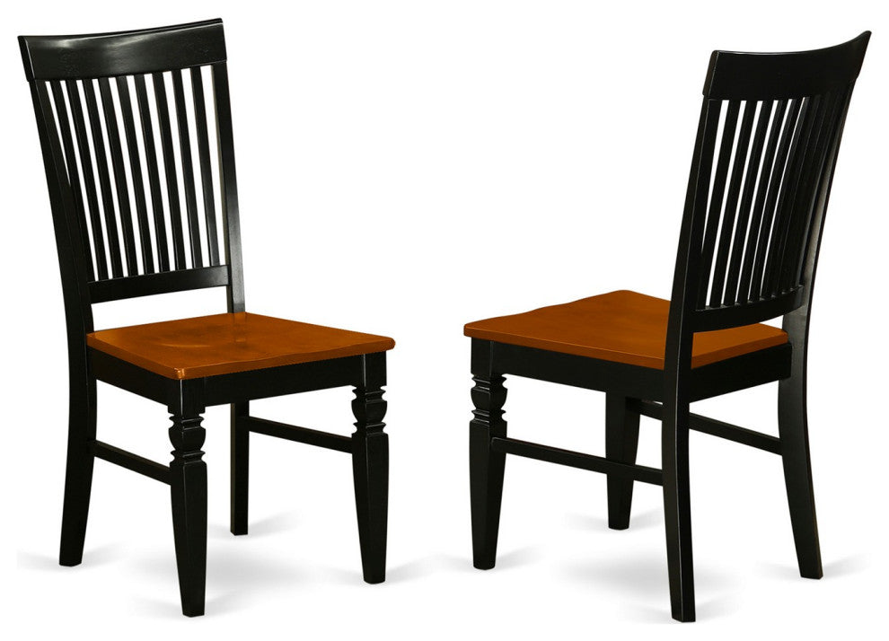 5 Pc Kitchen Set, Dining Table, 4 Wood Seat Kitchen Chairs In Black, Cherry