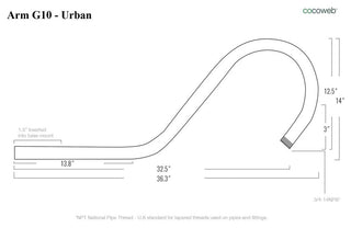 22" Vintage LED Down Light With Urban Arm, Green