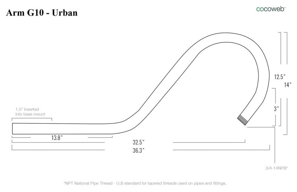 22" Vintage LED Down Light With Urban Arm, Green