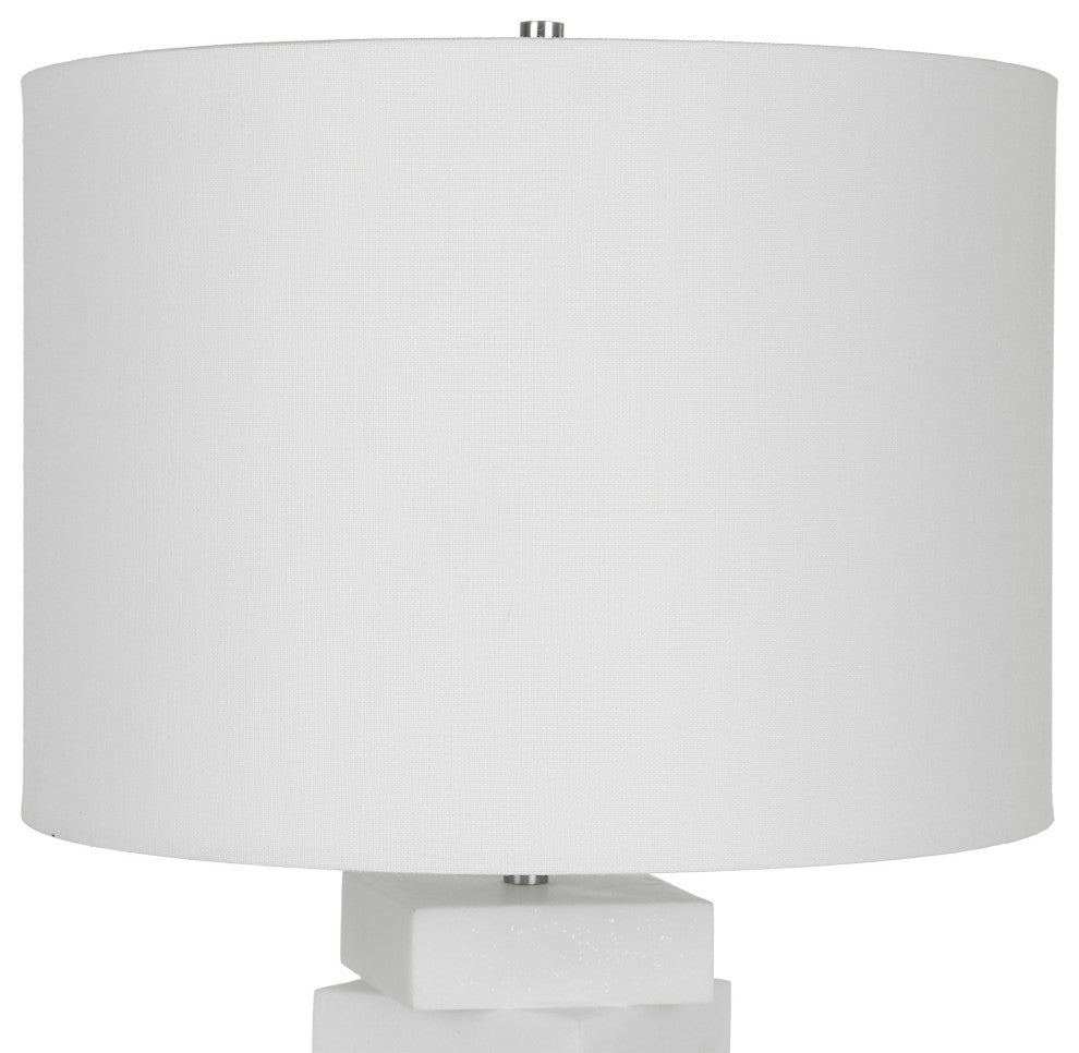 Uttermost Ascent White Geometric Table Lamp