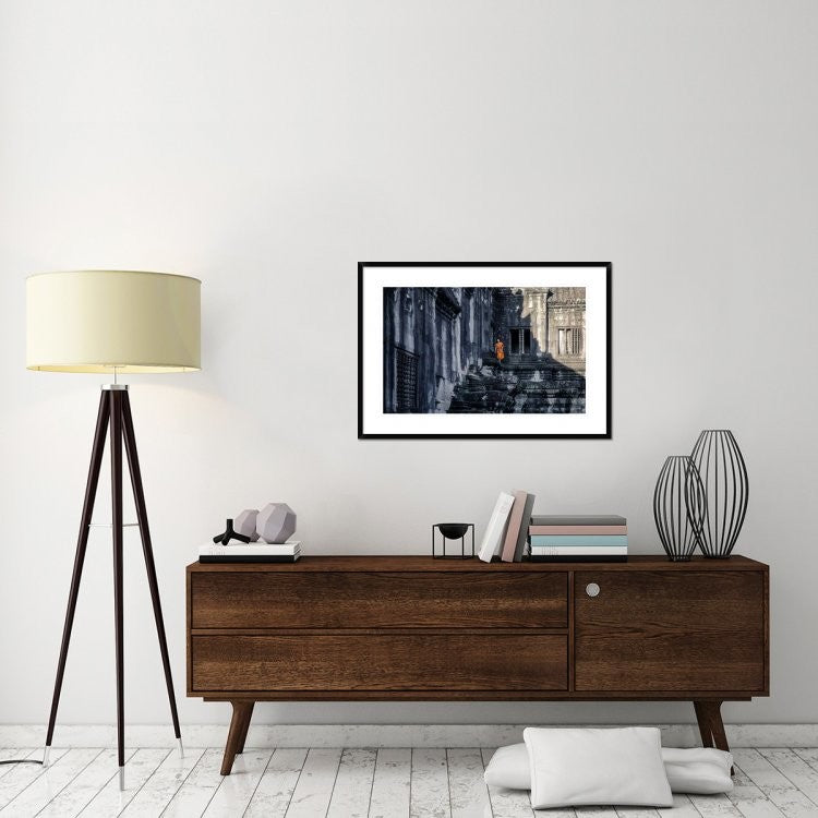 "The Young Monk" Framed Digital Print by Gloria Salgado Gispert, 38"x26"