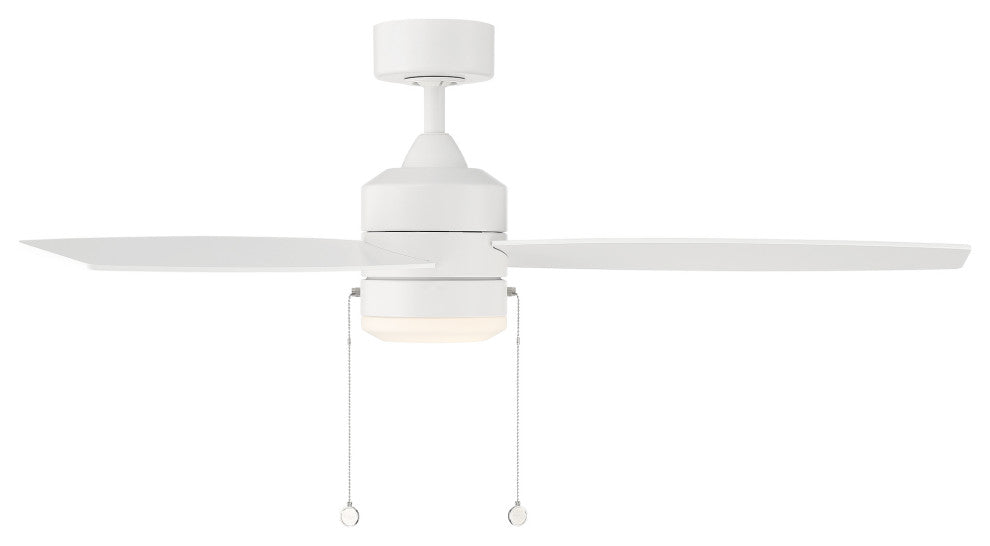 Atlantis Indoor/Outdoor 3-Blade Pull Chain Ceiling Fan 52" Matte White With Kit