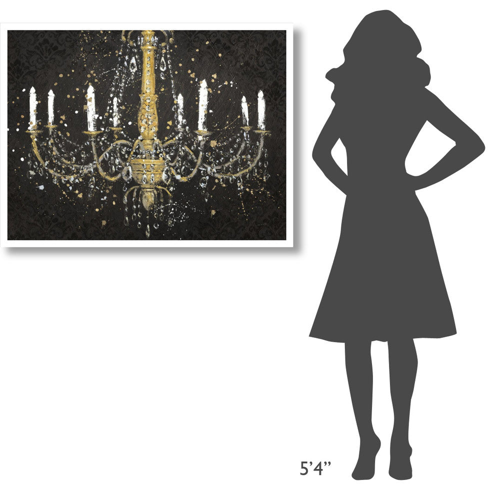 "Grand Chandelier Black I v2" Digital Paper Print by James Wiens, 42"x32"