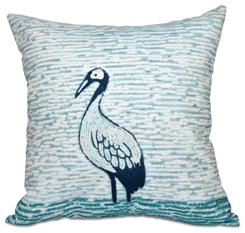 Bird Watch, Animal Print Pillow, Aqua, 18"x18"