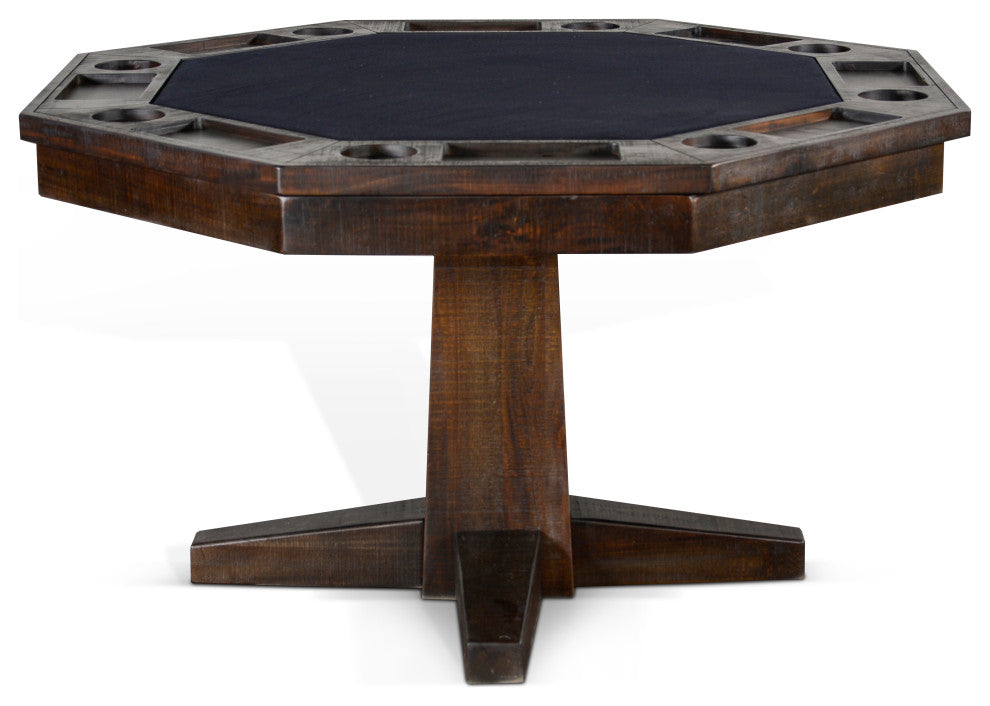 Sunny Designs Homestead Transitional Wood Game & Dining Table in Tobacco Leaf