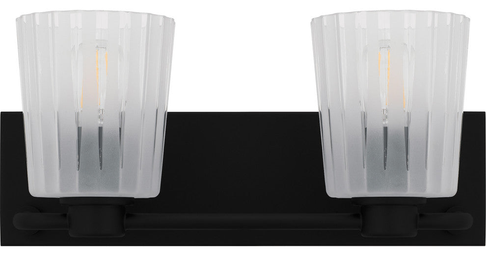 Quoizel RAY8616 Gray 2 Light 16"W Vanity Light - Matte Black