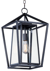 Maxim 3178 Artisan 1 Light 21" Tall Outdoor Pendant - Black / Clear Glass