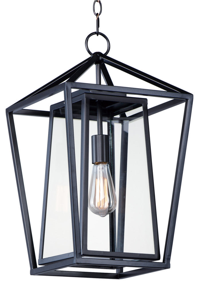Maxim 3178 Artisan 1 Light 21" Tall Outdoor Pendant - Black / Clear Glass