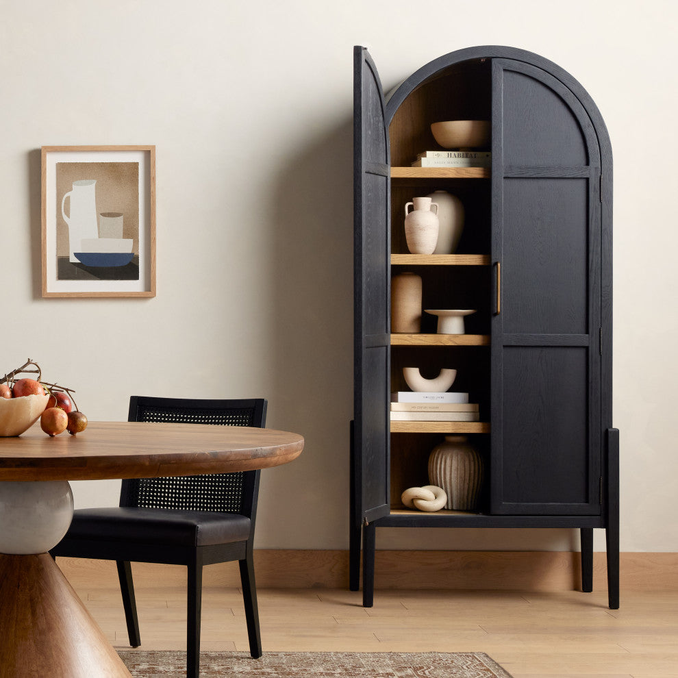 Tolle Panel Door Cabinet-Drifted Mat Blk
