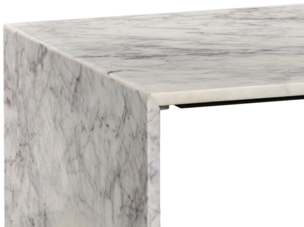 Canova Marble End Table, White, End Table