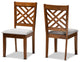Chipman Modern Gray and Walnut Brown Dining Chair, Set of 2