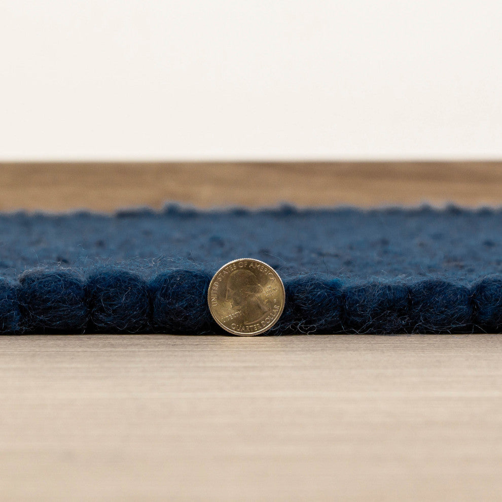 Casual Wool Rug Navy Blue 5'' X 7'' Elements