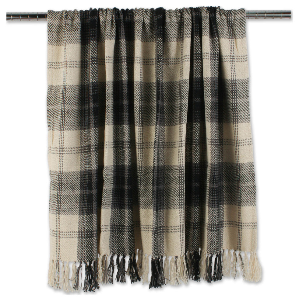 Black Farmhouse Plaid Throw
