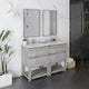 Formosa Modern 48" Ash Double Sink Vanity Set w/ Open Bottom, Faucet Fft3071bn