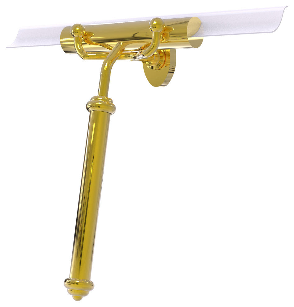 Shower Squeegee with Smooth Handle, Polished Brass