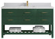 Parker 60 Single Sink Bathroom Vanity in Lafayette Green  2" Calacatta Sienna