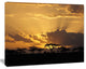 Sunset in Africa with Acacia Tree, Extra Large Landscape Canvas Art, 60"x28"