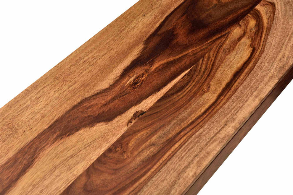 Rustic Modern Solid Wood Console/Desk, Dark Sheesham