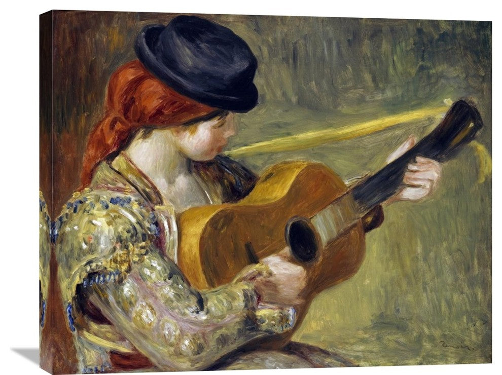 "Girl with a Guitar, 1897" Canvas Giclee by Pierre-Auguste Renoir, 30"x24"