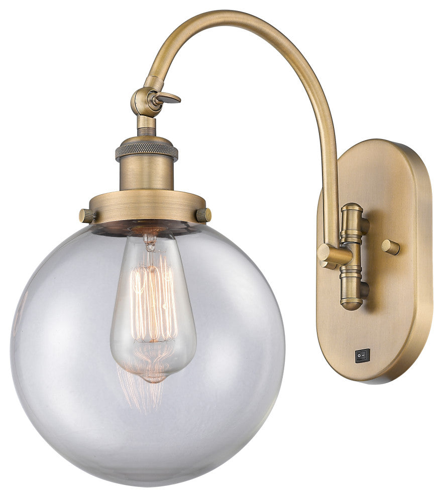 Innovations 918-1W-BB-G202-8 1-Light Sconce, Brushed Brass