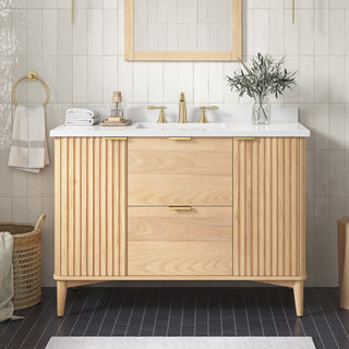 OVE Decors Gabi Single Sink Bathroom Vanity, Rustic Ash, 48", Single Sink
