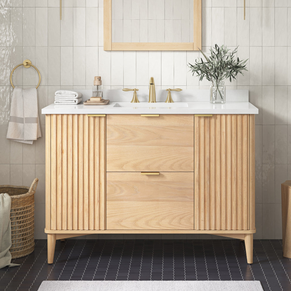 OVE Decors Gabi Single Sink Bathroom Vanity, Rustic Ash, 48", Single Sink