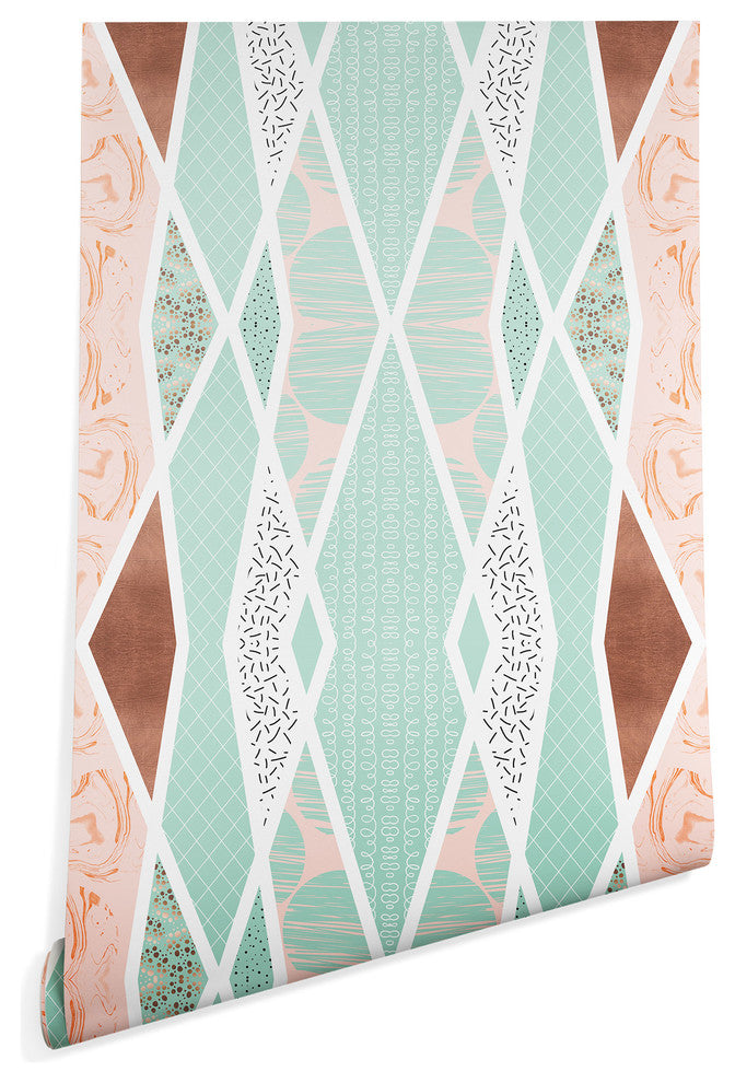 Deny Designs Marta Barragan Camarasa Abstract Texture Wallpaper, Green, 2'x10'