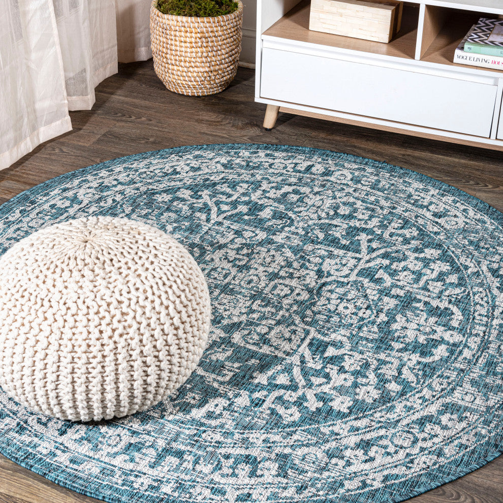 Malta Bohemian Medallion Textured Weave Indoor/Outdoor Area Rug
