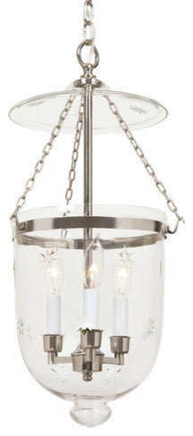 Medium Bell Jar Lantern With Star Glass, Polished Nickel