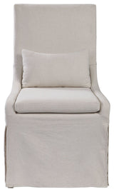 Uttermost 23493 Coley 23"W Modern Linen Slip-Covered Wood Frame - Off White