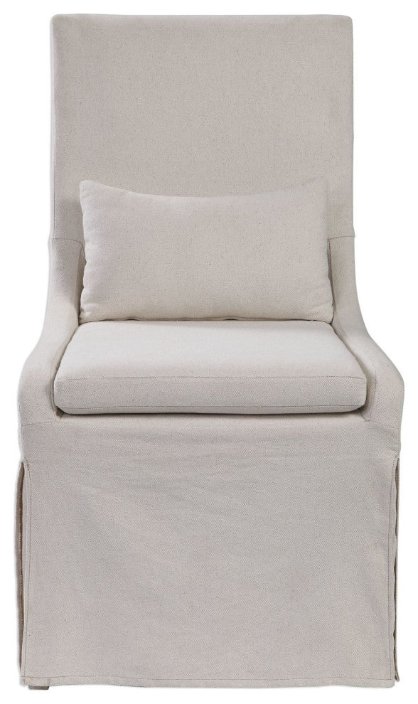 Uttermost 23493 Coley 23"W Modern Linen Slip-Covered Wood Frame - Off White