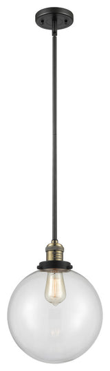 X-Large Beacon 1-Light Mini Pendant, Black Antique Brass, Clear