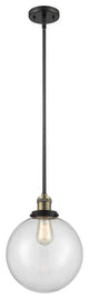 X-Large Beacon 1-Light Mini Pendant, Black Antique Brass, Clear