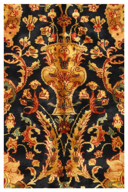 Navy Blue Hand Knotted Agra 12'x18'