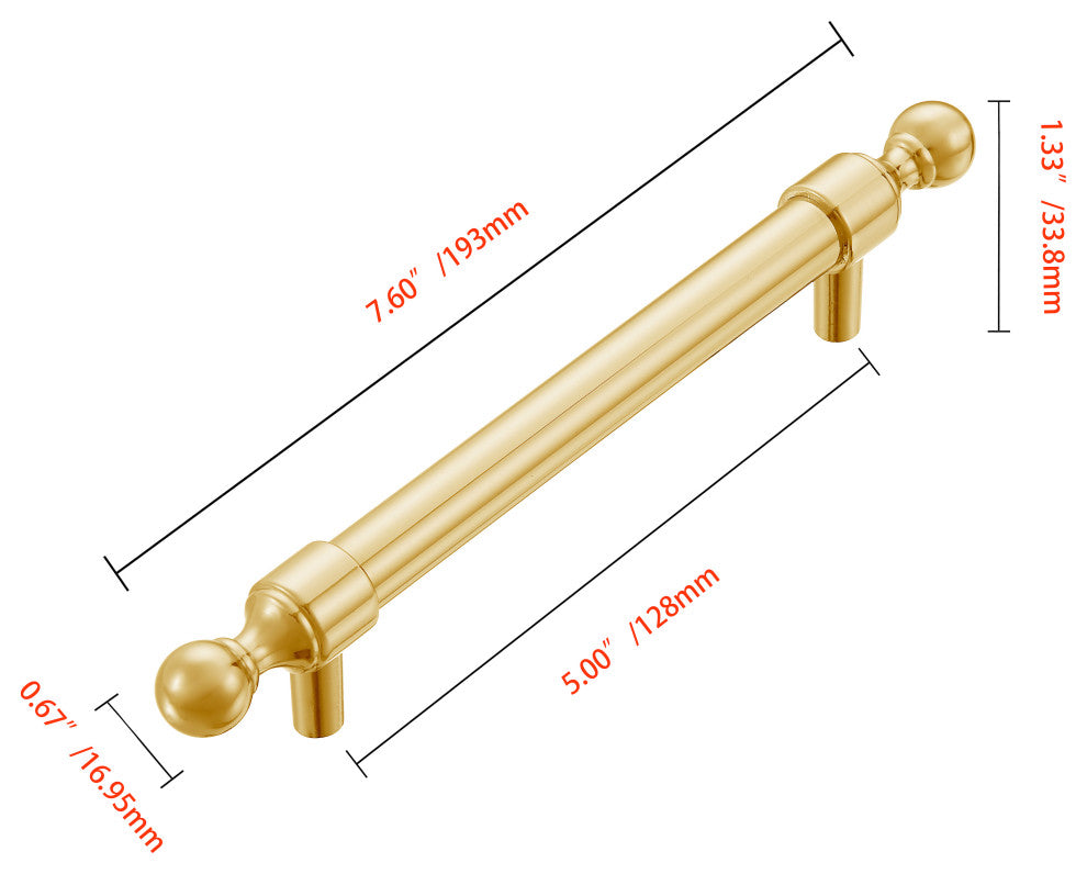 Utopia Alley Cabinet Pull, 3.75"/5" Center to Center, Gold, 5.0", 1 Pack