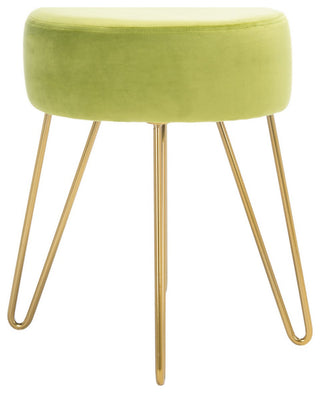 Safavieh Abrea Round Ottoman, Pear/Gold