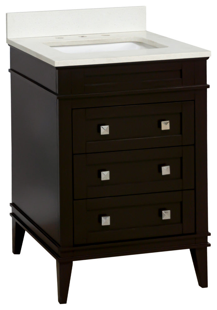 Eleanor 24" Bathroom Vanity, Chocolate, Quartz